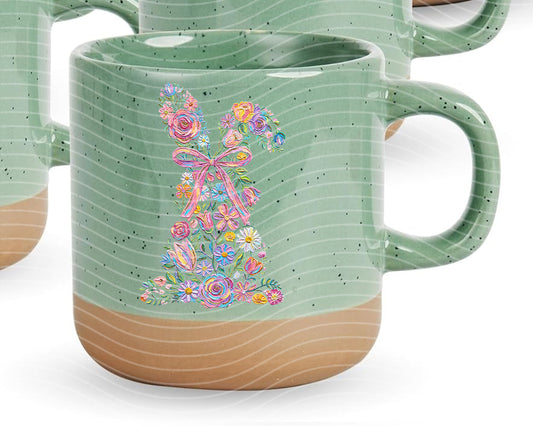 Floral Bunny Ceramic Mug