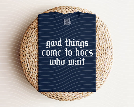 Good Things Come to Hoes Who Wait Graphic Tee