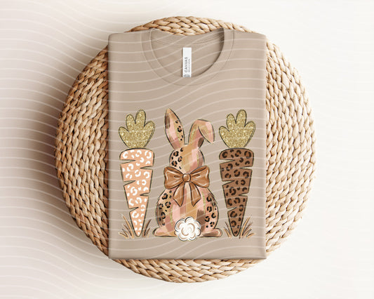 Leopard Bunny Carrots Graphic Tee