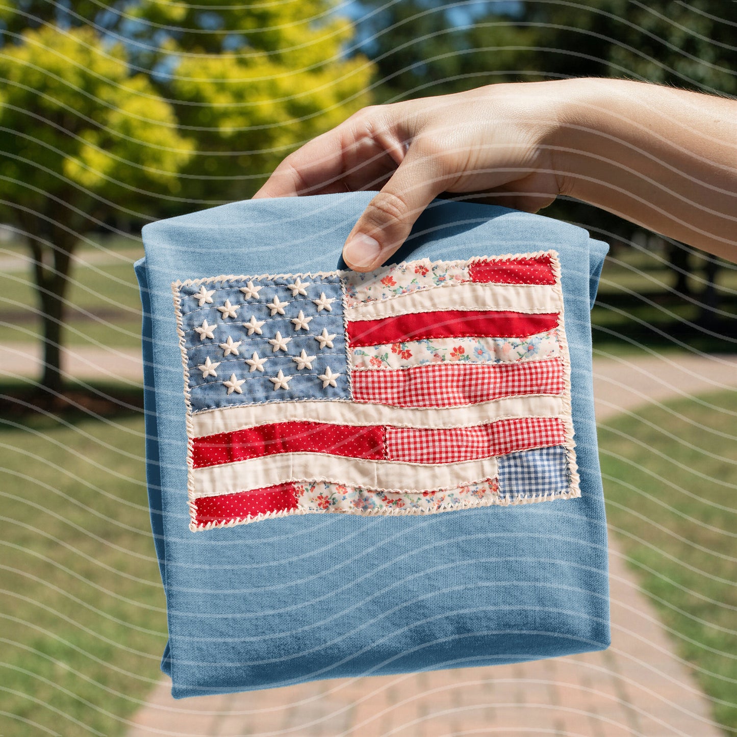 Patchwork Flag Graphic Tee