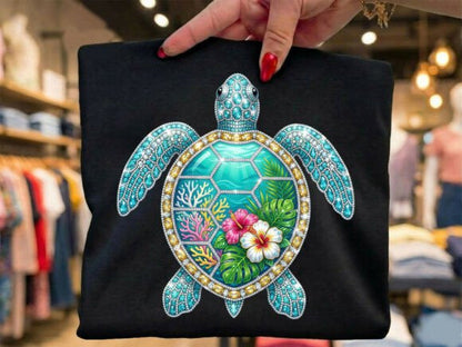 Rhinestone Turtle Graphic Tee