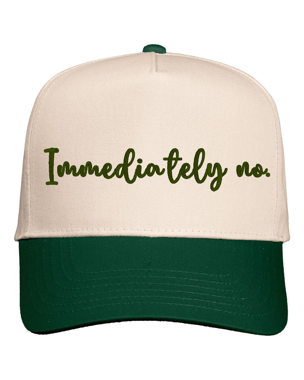 Immediately No Embroidered Cap