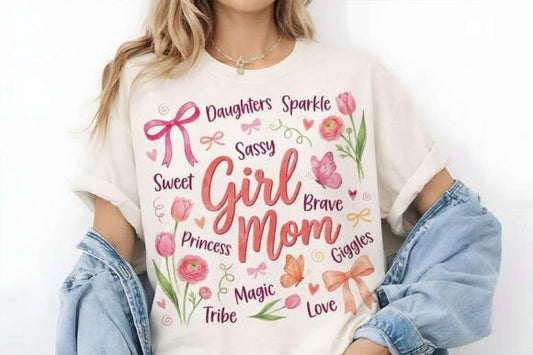 Girl Mom Floral Graphic Tee