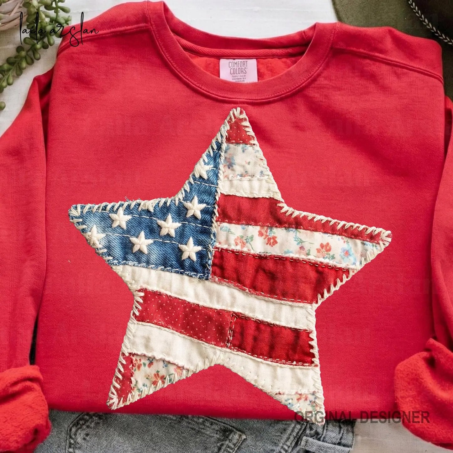 Patchwork Flag Star Graphic Tee