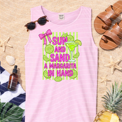 Sun and Sand a Margarita in Hand Graphic Tee