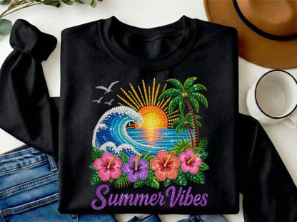Rhinestone Summer Vibes Graphic Tee