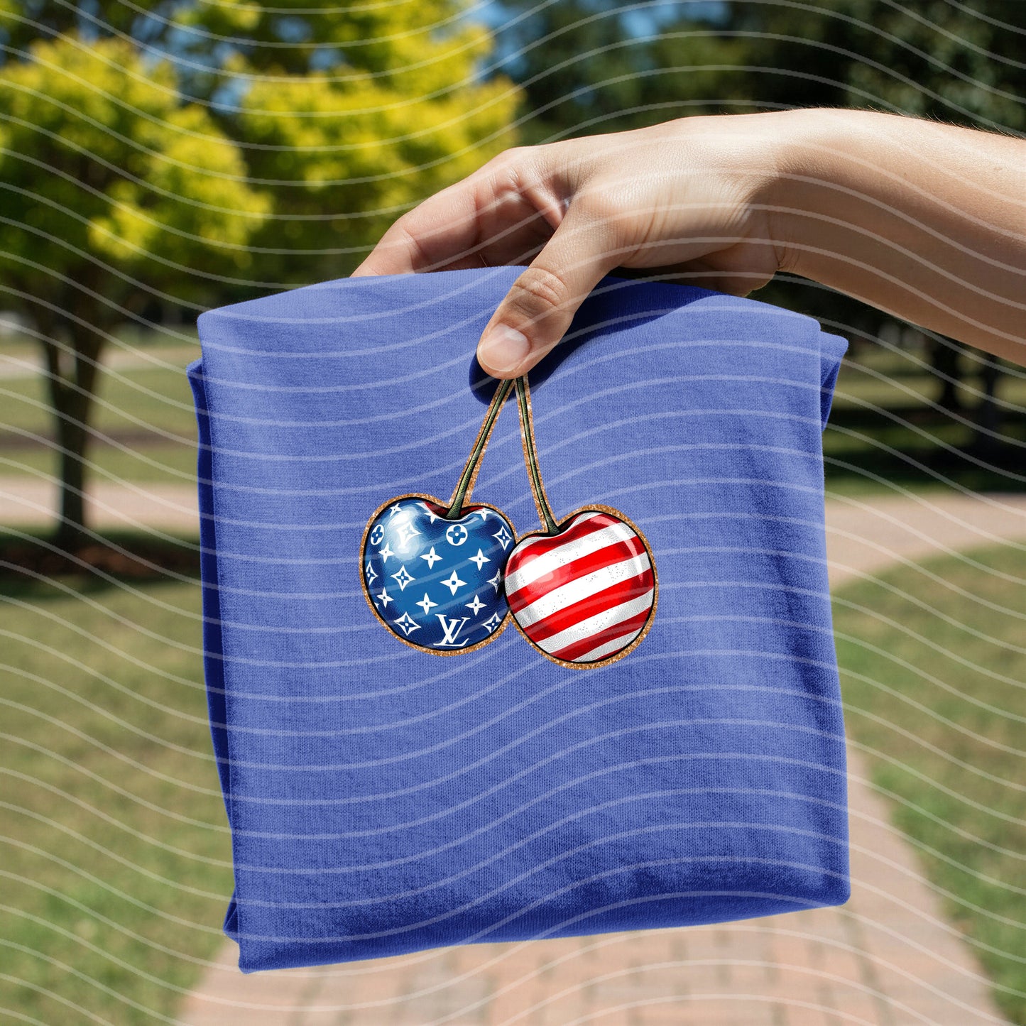Patriotic Cherries Graphic Tee