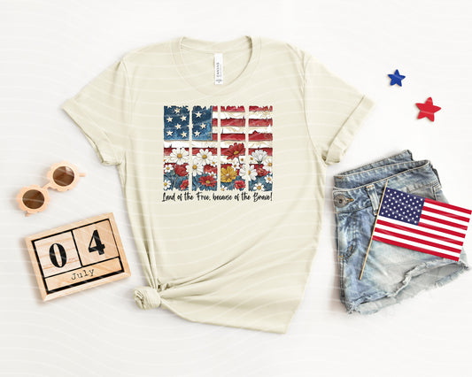 Land of the Free Because of the Brave Graphic Tee