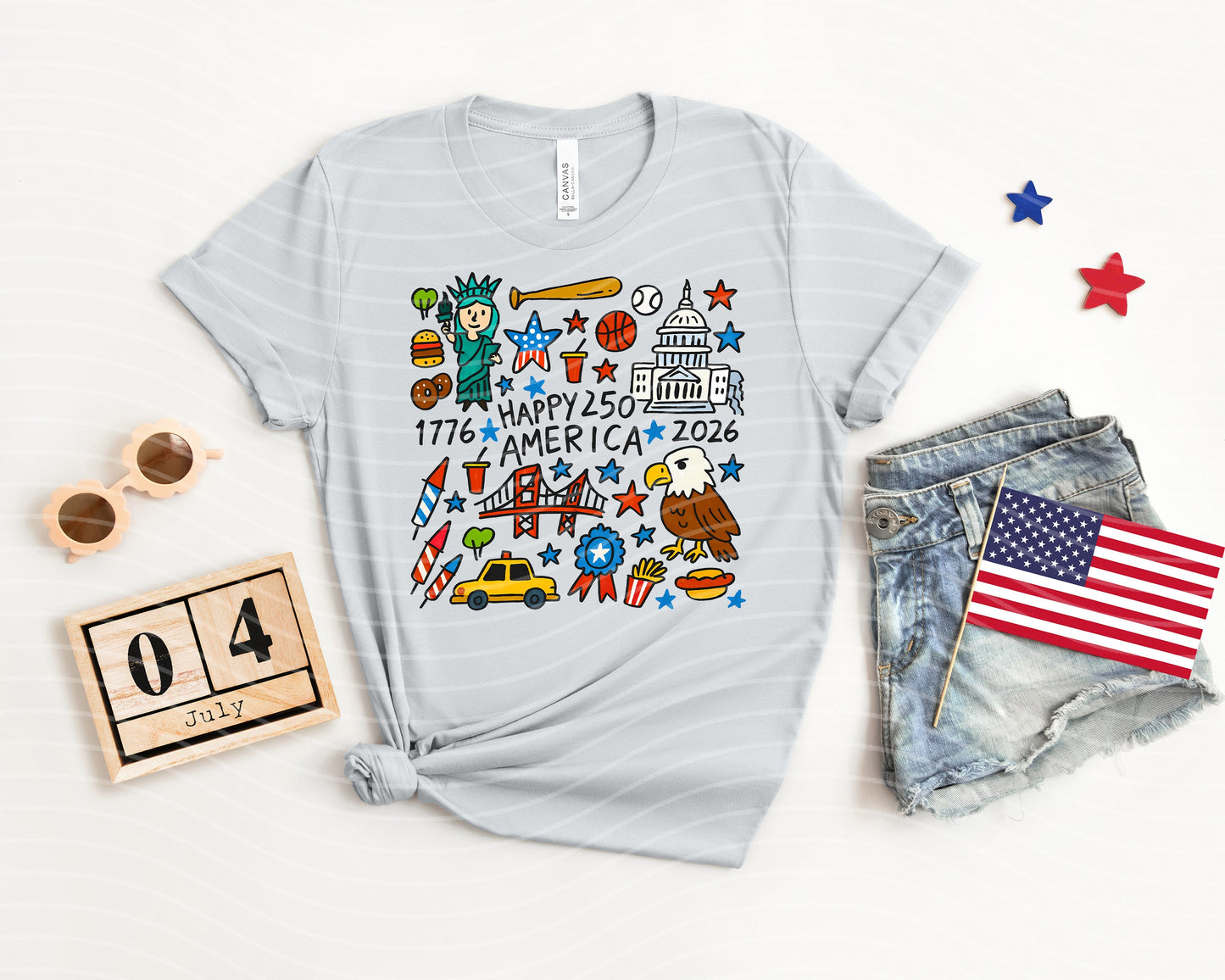 Happy 250 America Graphic Tee