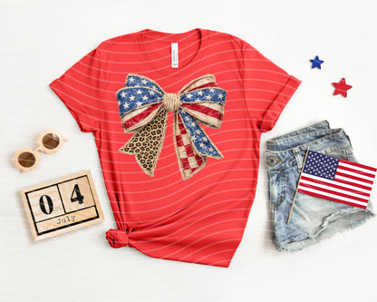 Leopard Flag Bow Graphic Tee