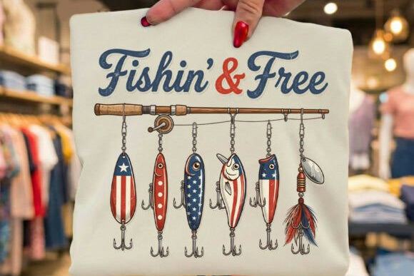 Fishin' & Free Graphic Tee