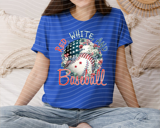 Red White and Baseball Graphic Tee