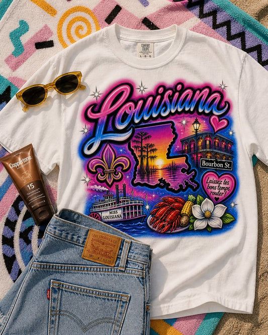Louisiana Airbrush Graphic Tee
