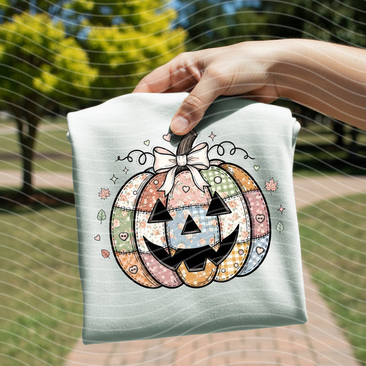 Faux Embroidery Pumpkin Graphic Tee