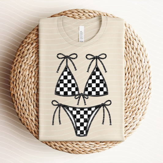 Checkered Bikini Graphic Tee