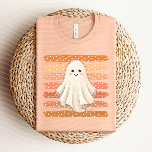 Polka Dot Ghost Stripes Graphic Tee