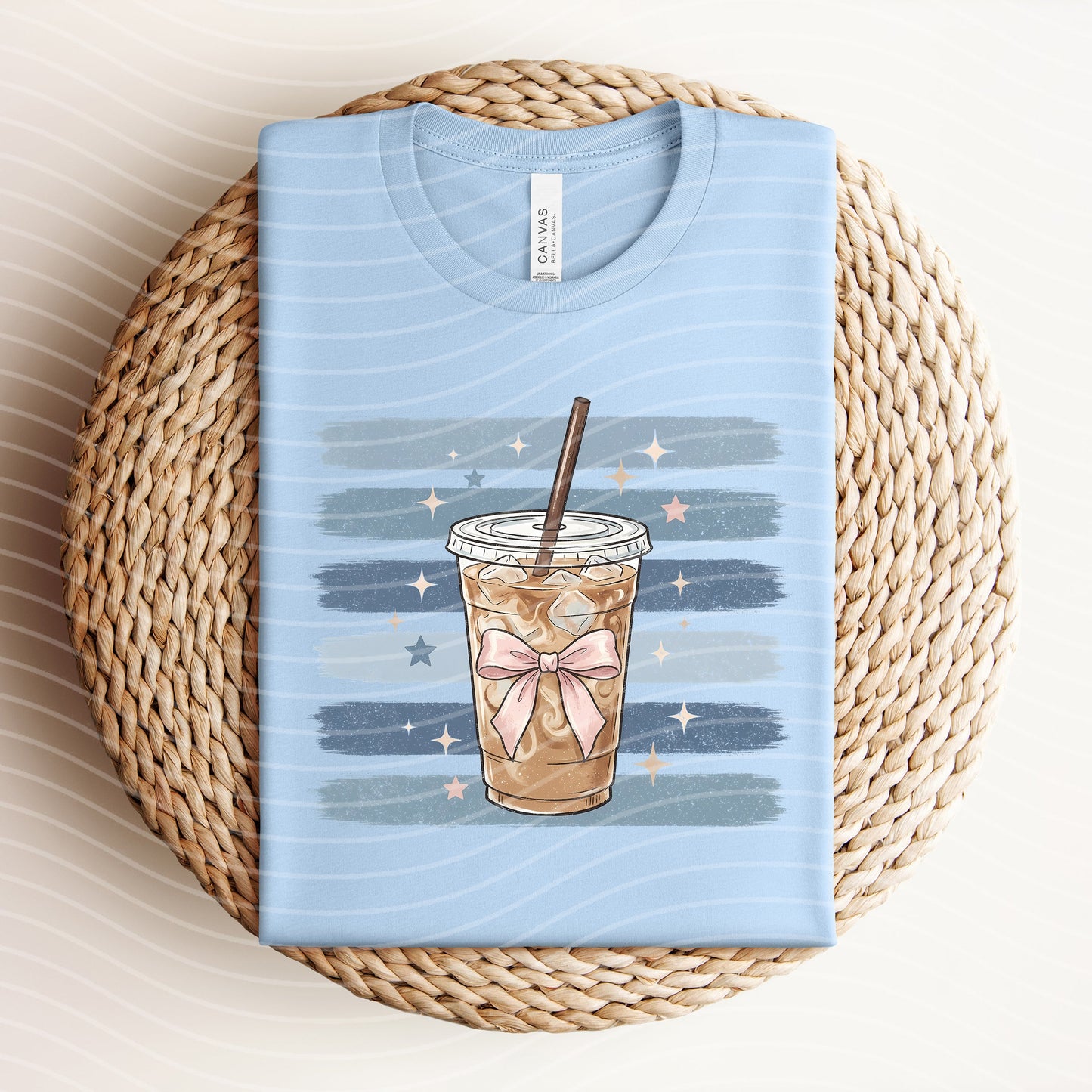 Iced Coffee Stripes Graphic Tee