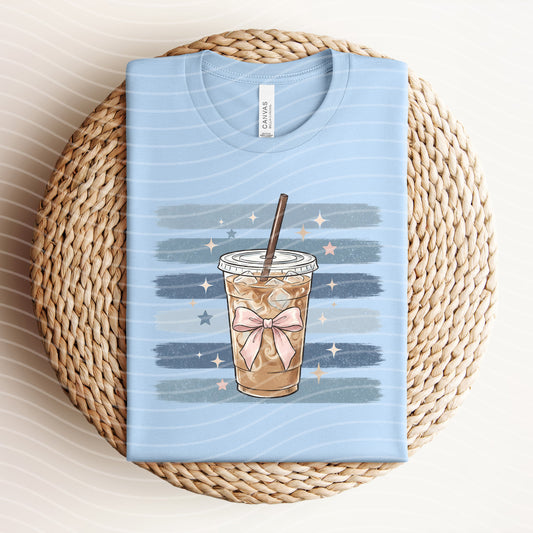 Iced Coffee Stripes Graphic Tee