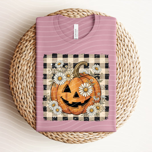 Pumpkin and Daisies Graphic Tee