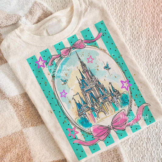 Striped Castle Graphic Tee