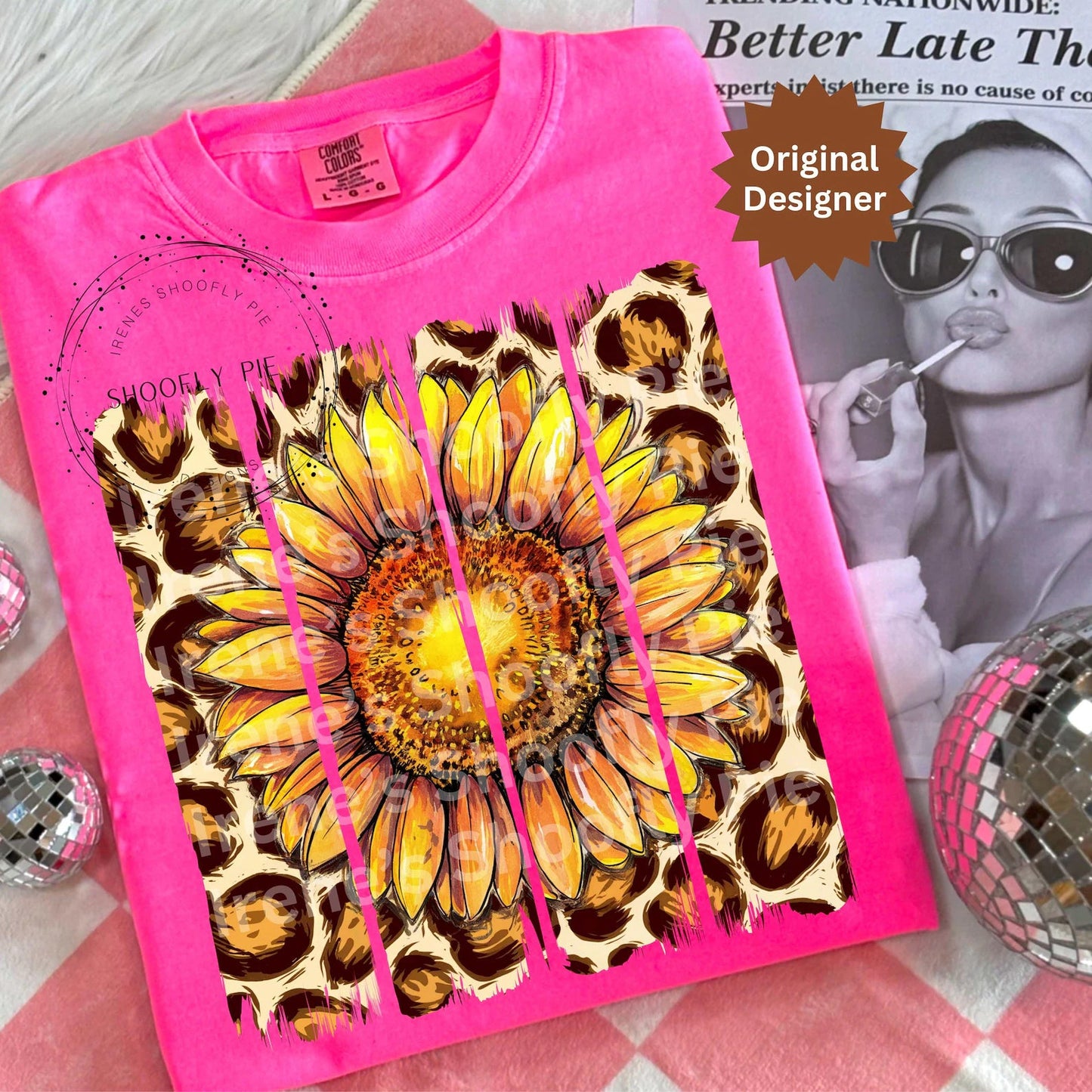 Leopard Sunflower Graphic Tee