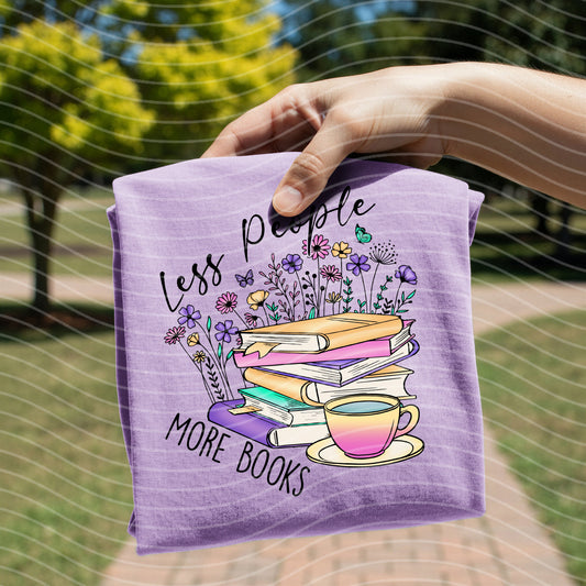 Less People More Books Graphic Tee