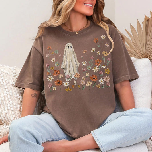 Painted Floral Ghost Graphic Tee