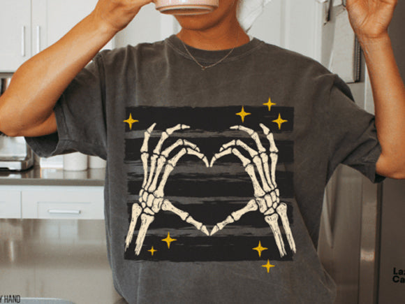 Skelly Heart Hands Graphic Tee