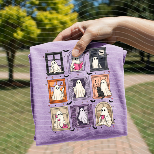Reading Window Ghosts Graphic Tee