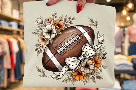 Floral Football Graphic Tee