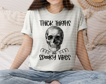 Thick Thighs and Spooky Vibes Graphic Tee
