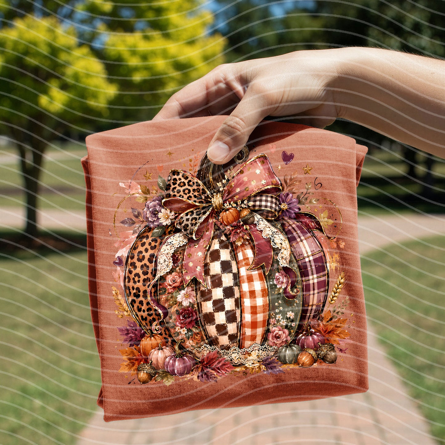 Mauve Floral Pumpkin Graphic Tee