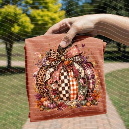 Mauve Floral Pumpkin Graphic Tee