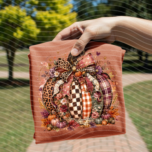 Mauve Floral Pumpkin Graphic Tee