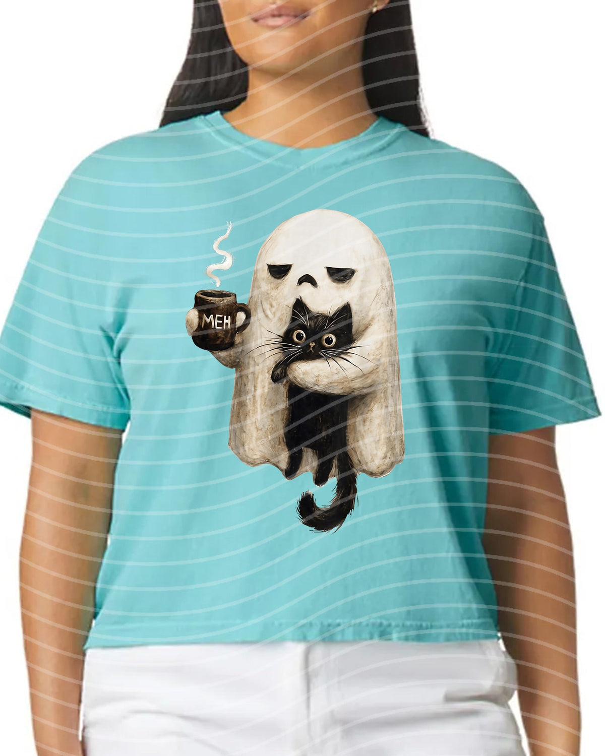 Meh Ghost Kitty Graphic Tee