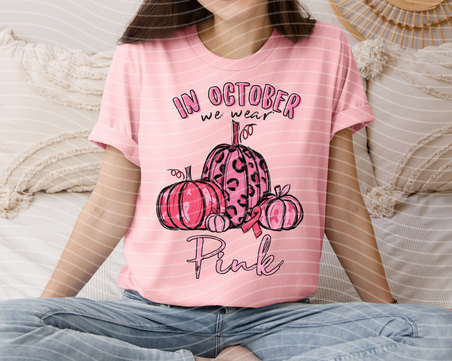 In October We Wear Pink Graphic Tee