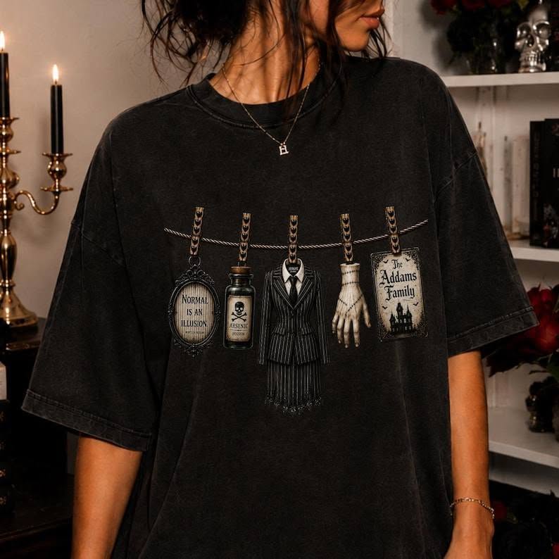 Addams Family Clothesline Graphic Tee