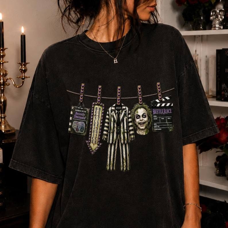 Beetlejuice Clothesline Graphic Tee