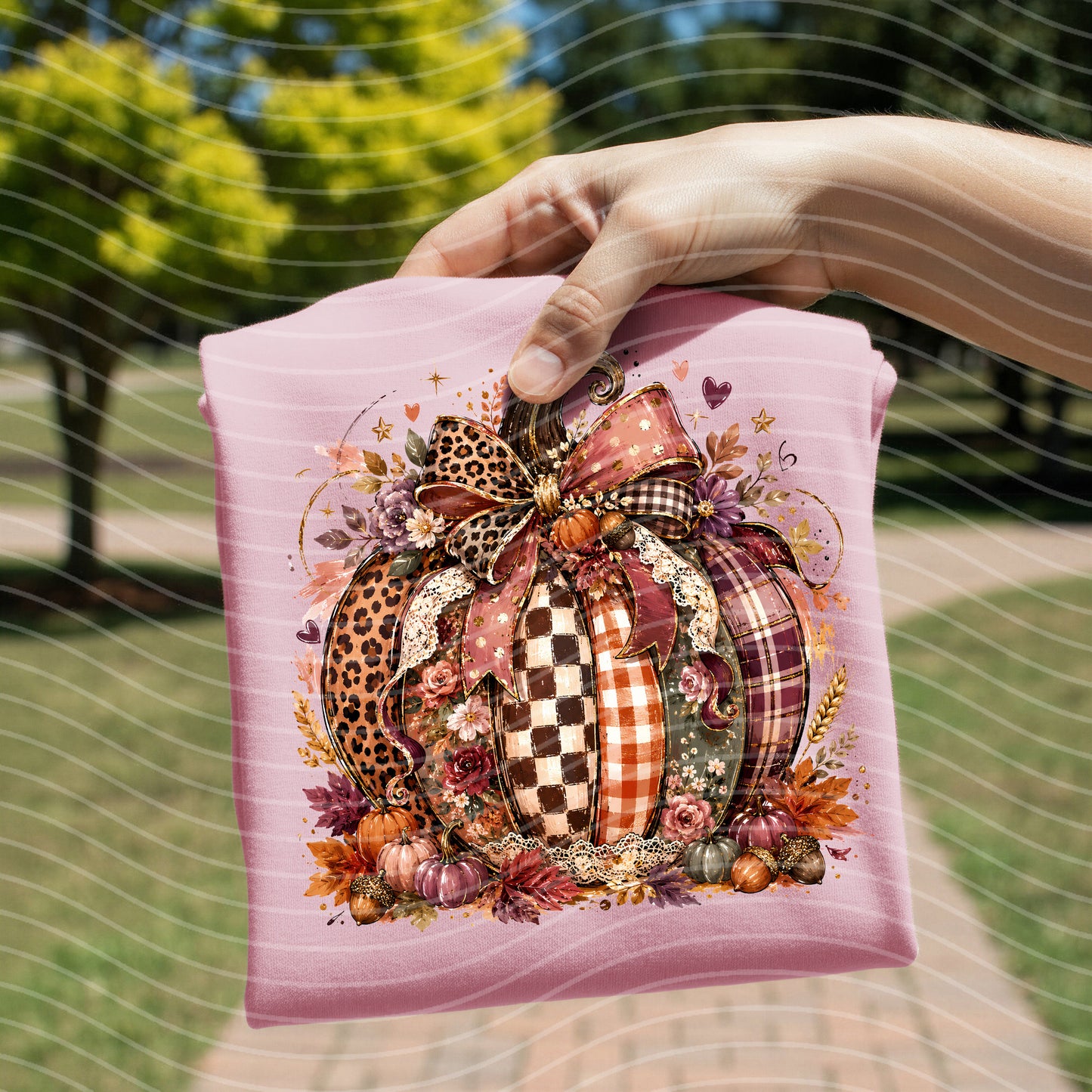 Mauve Floral Pumpkin Graphic Tee