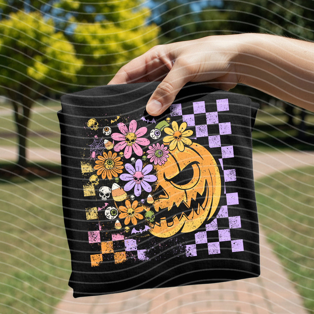 Floral Plaid Pumpkin Graphic Tee