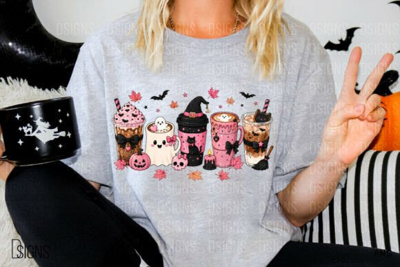 Pink Spooky Coffee Graphic Tee