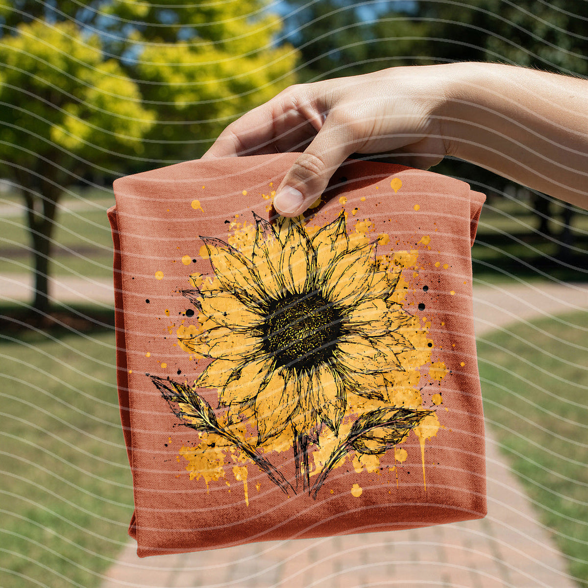 Painted Sunflower Graphic Tee