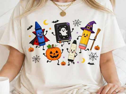 Halloween School Items Graphic Tee