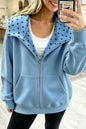 Yellow Cream Polka Dot Hooded Zip-Up Sweatshirt