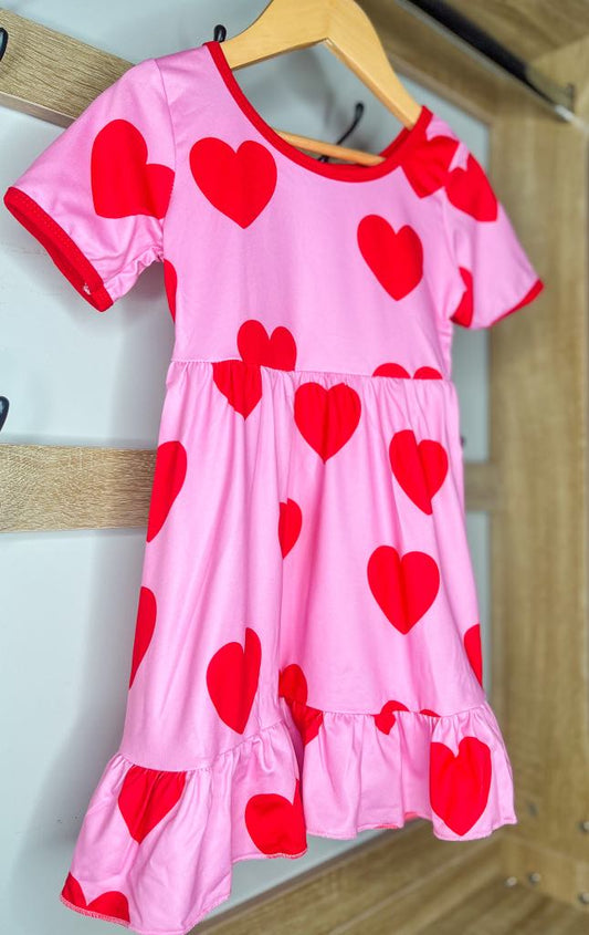 PREORDER: The Leeanne Hot Pink Heart Dress 12.30.24