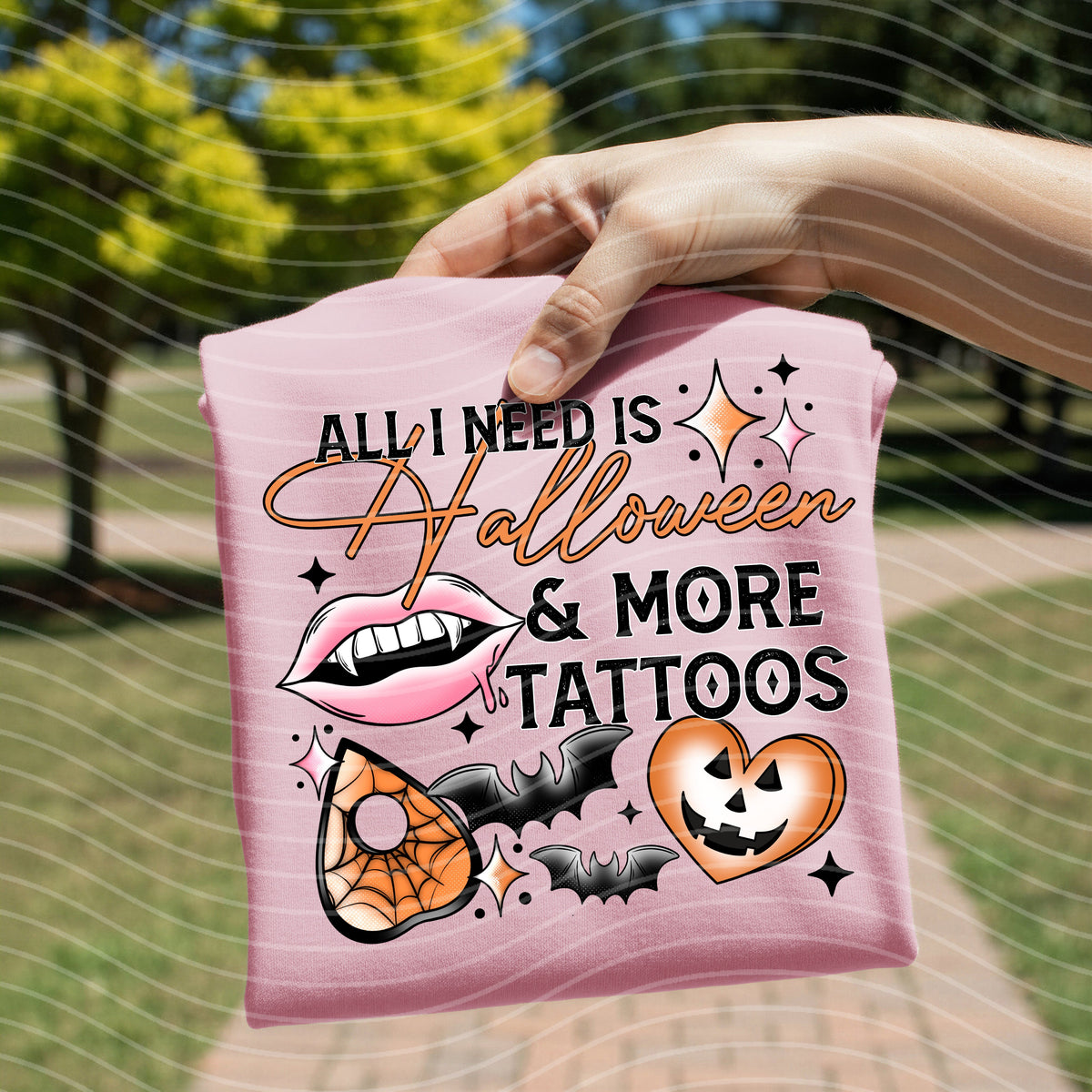 All I Need is Halloween & More Tattoos Graphic Tee