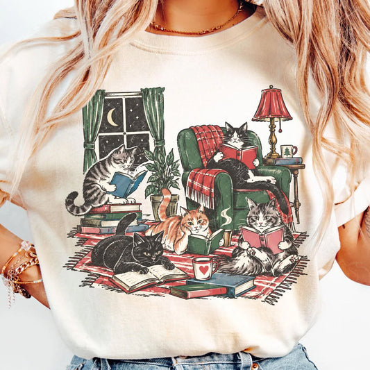 Reading Cats Graphic Tee