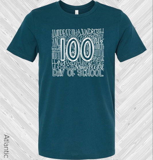 100th Day of School Subway Art Graphic Tee