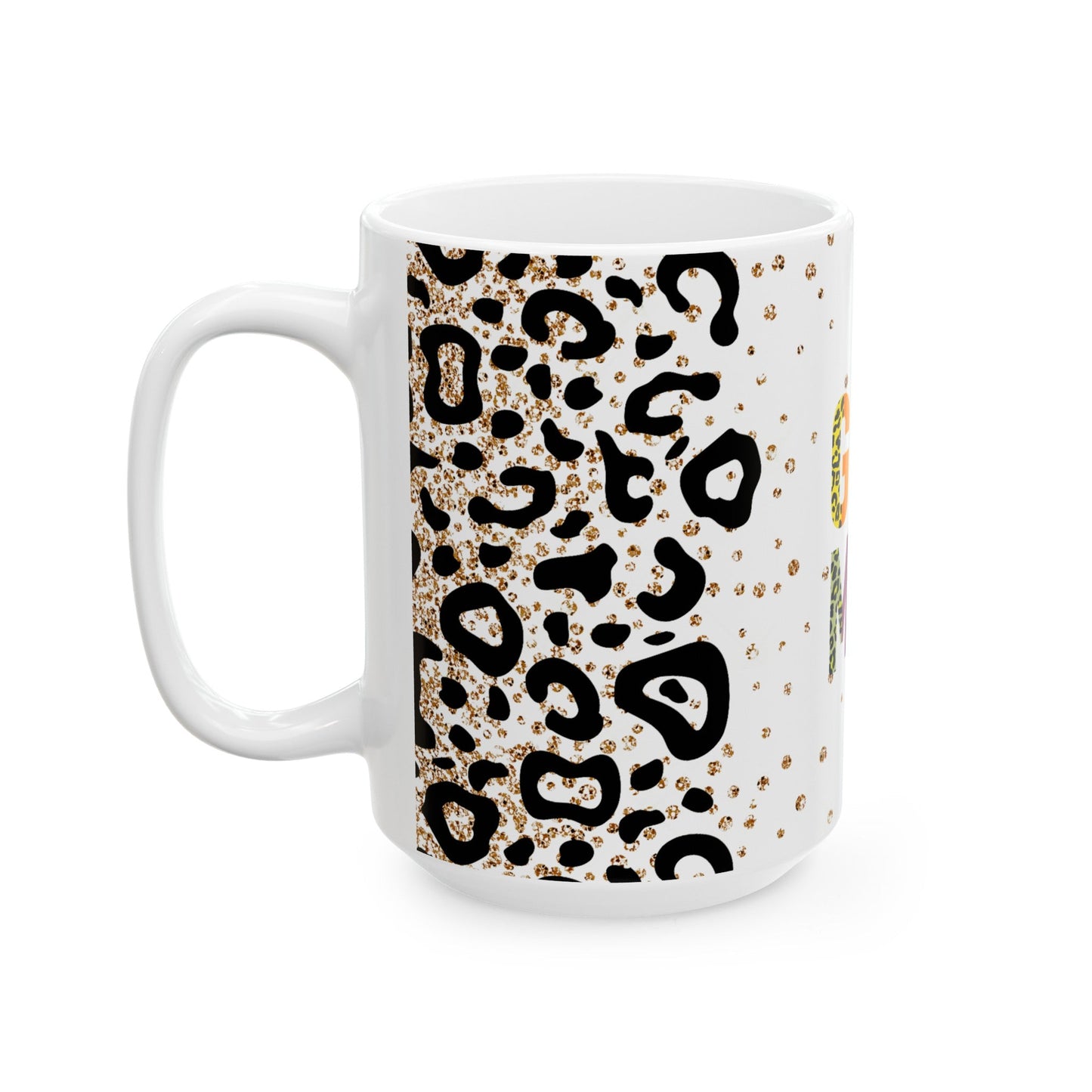 Girl Mom Leopard Ceramic Mug, (11oz, 15oz)