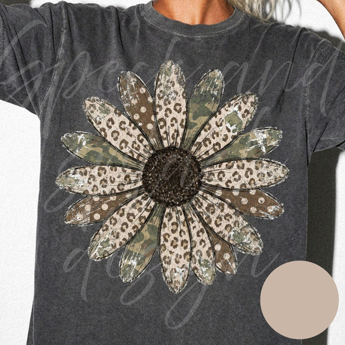 Camo Sunflower Graphic Tee